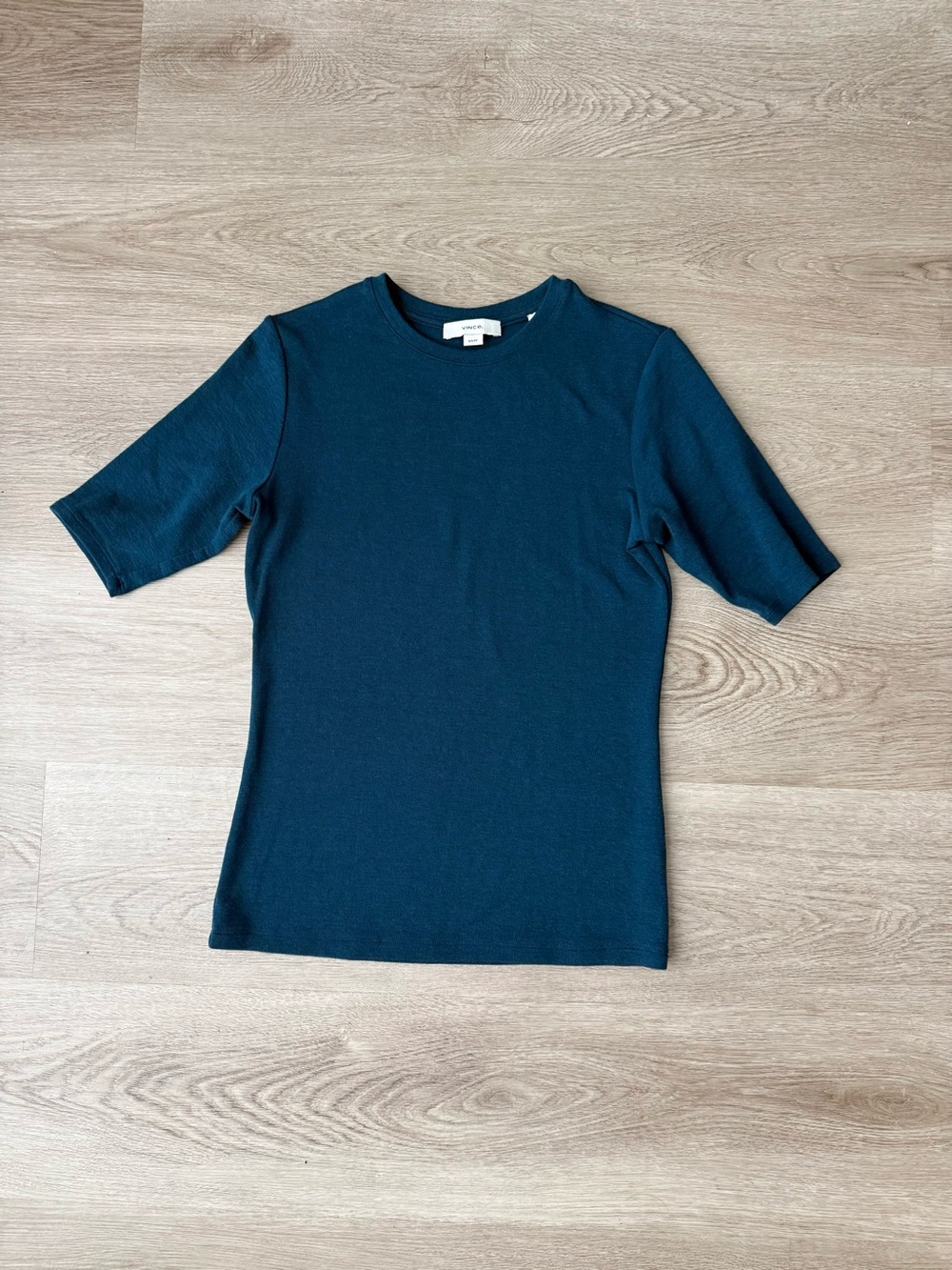 Vince Short Sleeve Crewneck Top in Deep Teal